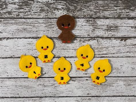 Five Little Ducks Finger Puppets Ducks Felt Finger Puppets for Kids ...