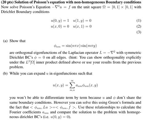 (20 pts) Solution of Poisson's equation with | Chegg.com