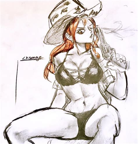 Cowboy Nami drawing : ) : r/OnePiece