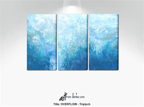 Aqua white blue abstract 3 piece canvas Large three panel | Etsy | Blue abstract, Contemporary ...