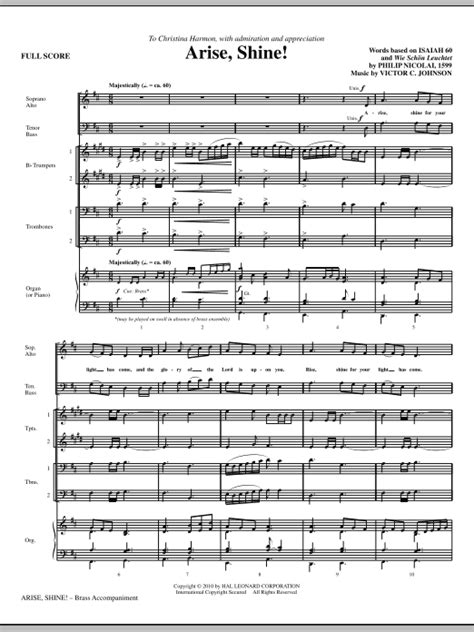 Arise, Shine! - Full Score by Victor C. Johnson Sheet Music for Choir ...