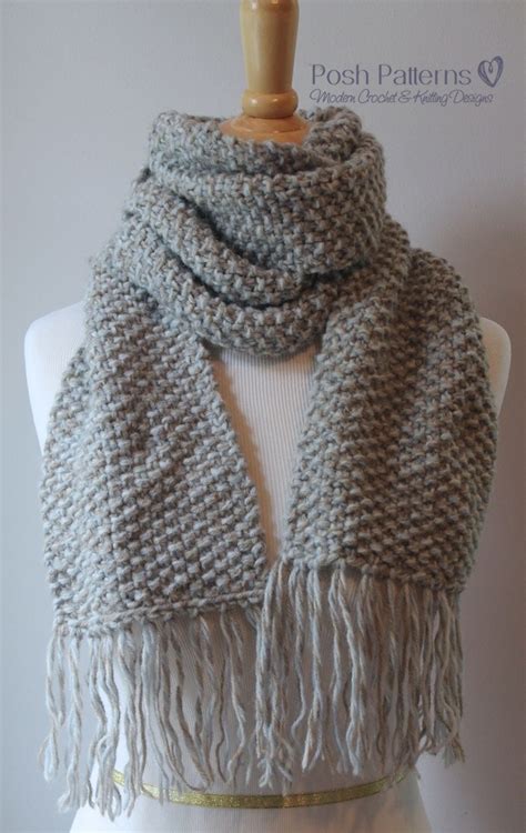 Free Beginner Scarf Knitting Pattern - Posh Patterns