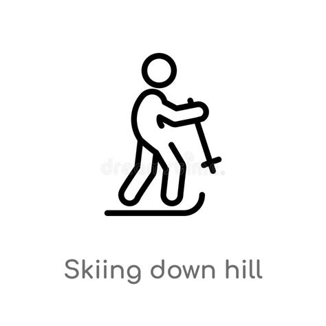 Skiing Down Hill Icon Vector Sign and Symbol Isolated on White ...