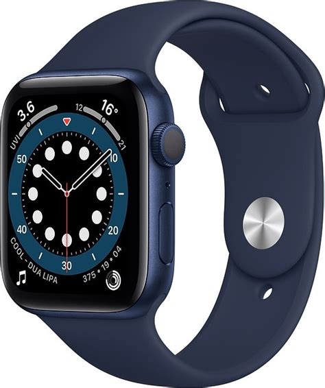 Apple Watch Series 6 GPS - Blue Aluminum Case with Deep Navy Sport Band ...