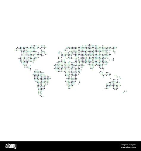 World 3 Silhouette Pixelated generative pattern map illustration Stock ...