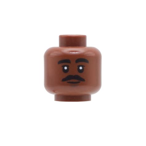 Moustache with Thick Eyebrows (Dark Flesh Head) - LEGO Minifigure Head ...