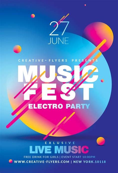 Bright Music Festival Posters to Download - Creativeflyers | Music ...