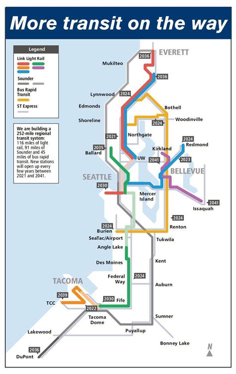 Sound Transit put out a new map with delivery dates : r/SeattleWA