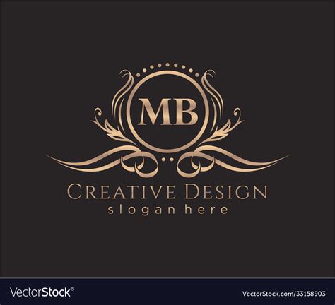 Initial mb beauty monogram and elegant logo design