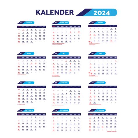 Calendar 2024 Vector, Calendar 2024, Calendar 2024 Indonesia, 2024 Calendar PNG and Vector with ...