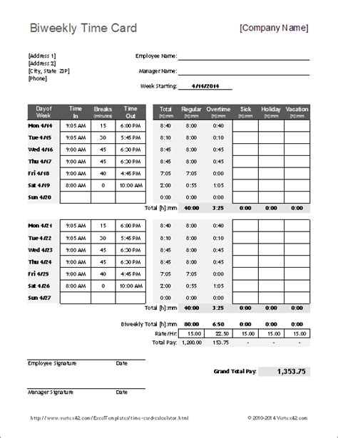 Free Time Card Calculator | Timesheet Calculator for Excel