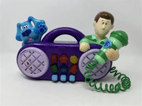 VINTAGE BLUE'S CLUES Steve Blue Sing Along Radio Boombox Karaoké 1999 Micro cassé EUR 27,47 ...