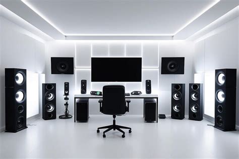 Premium Photo | A gamer room with white acoustic panels adjustable LED ...