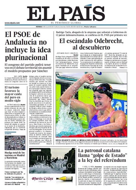 Las portadas de los periódicos de hoy, viernes 28 de julio de 2017