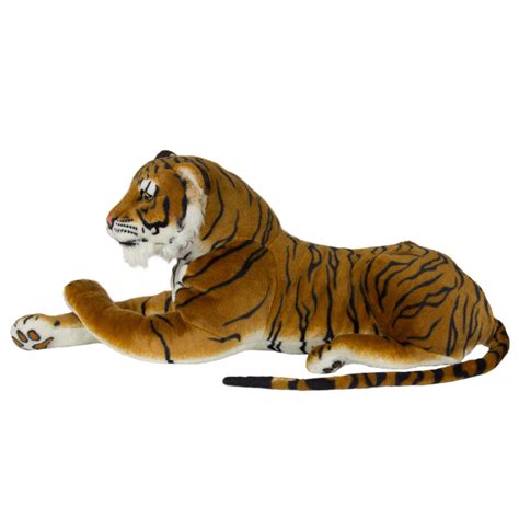 Large Tiger Plush Animal Realistic Big Cat Orange Bengal Soft Stuffed ...