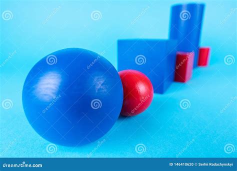 Blue and Red Geometric Shapes on Blue Background Stock Photo - Image of ...