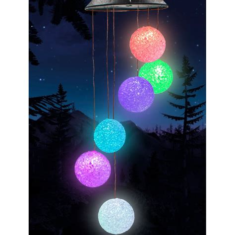 Glow Globes Solar Wind Chime LED RGB Color Changing Hanging Lights ...