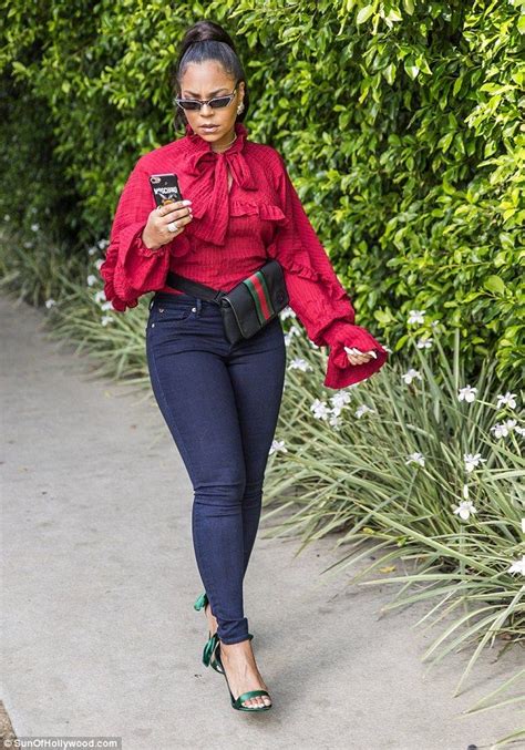 Cool Outfits, Black Female Artists, Tight Jeans, Red Blouses, Winter ...