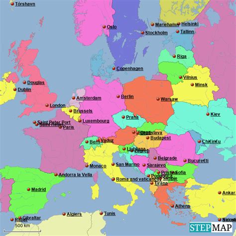 European Countries And Their Capitals Map / word: World Map With ...