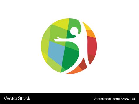 Creative happy person symbol hope logo Royalty Free Vector