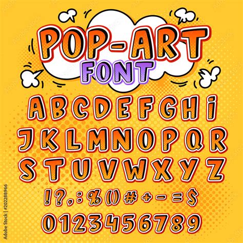 Vecteur Stock Comic font vector cartoon alphabet letters in pop art ...