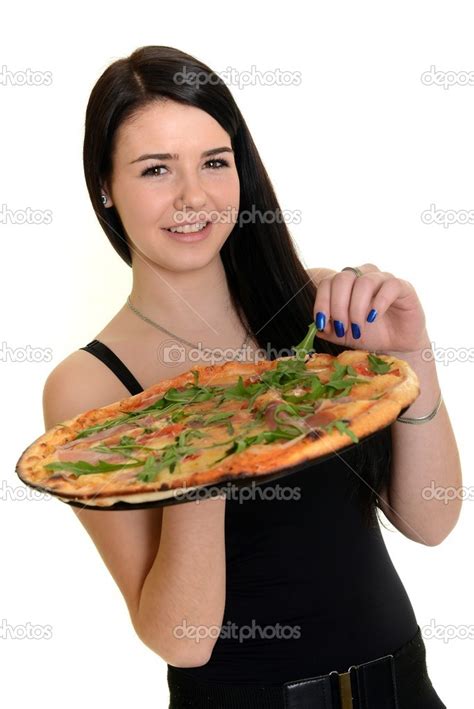 Girl eating a delicious pizza Stock Photo by ©muro 21292783