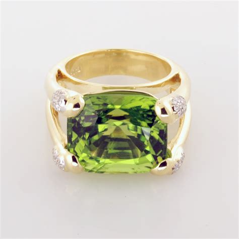 Contemporary Large Peridot Ring — Designers of Bespoke Jewelry