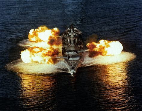 USS Iowa (BB-61) Firing her guns. Commissioned in 1942; Decommissioned 1990. Album in comments ...