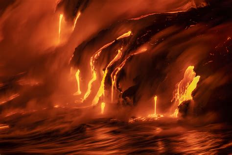 Night Dance - Kilauea Lava Flow Images for Sale