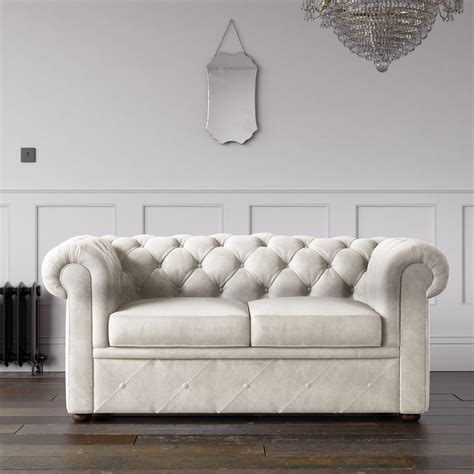 Chesterfield Malia Velvet Sofa New Cream – Endure Fabrics