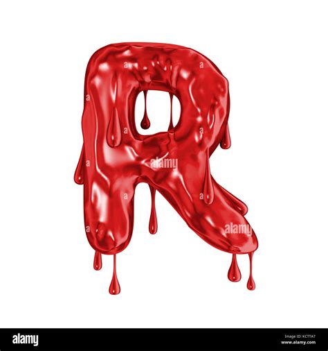 Blood font halloween horror letter R Stock Photo - Alamy