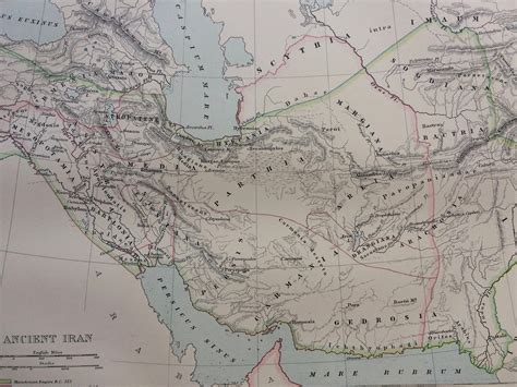 1875 Ancient Iran Original Antique Map - Iran - Cartography - Middle East - Persia - Decorative ...