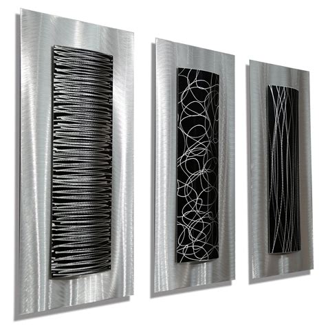 Silver & Black Metal Wall Art Modern Metal Art Abstract Art - Etsy ...