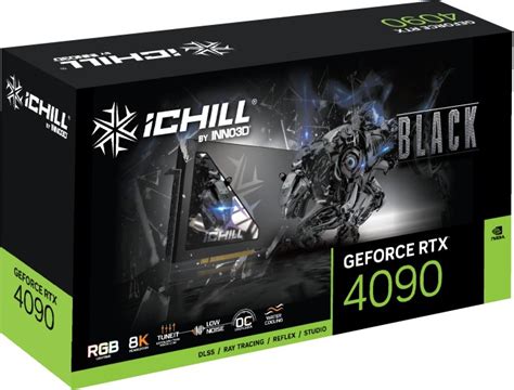 INNO3D GeForce RTX 4090 iCHILL Black, 24GB GDDR6X, HDMI, 3x DP (C4090B-246XX-18330005 / C4090 ...