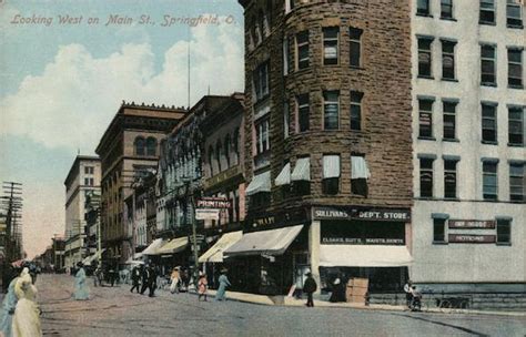 Looking West on Main Street Springfield, OR Postcard