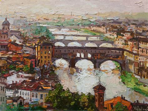 The bridges of Florence - Italy Landscape painting by Anastasiya ...