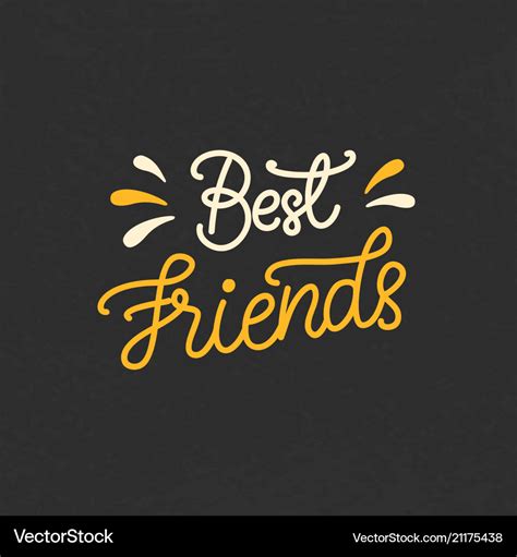 Best friends hand written brush lettering Vector Image