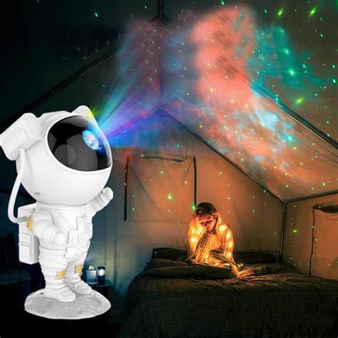 "Happyline" Astronaut Projection Lamp Colorful Sky Starry Light Nebula Projector Ocean Wave ...