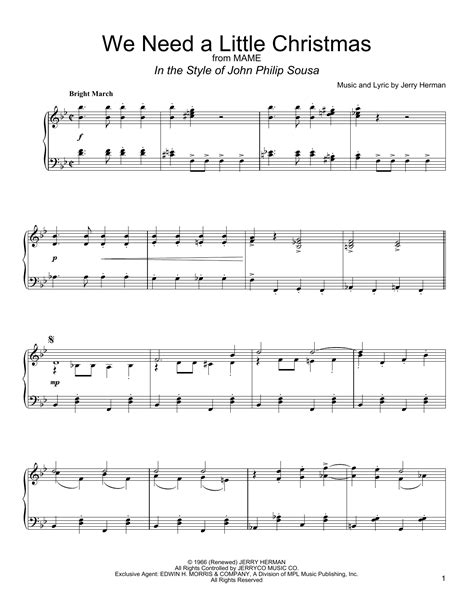 We Need A Little Christmas | Sheet Music Direct