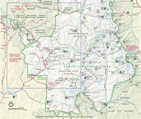 Kings Canyon National Park Map - Map Of The World