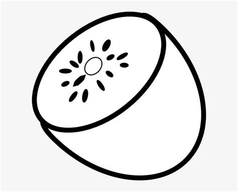 Kiwi Clipart Black And White - Transparent White Fruit Clipart Transparent PNG - 600x581 - Free ...