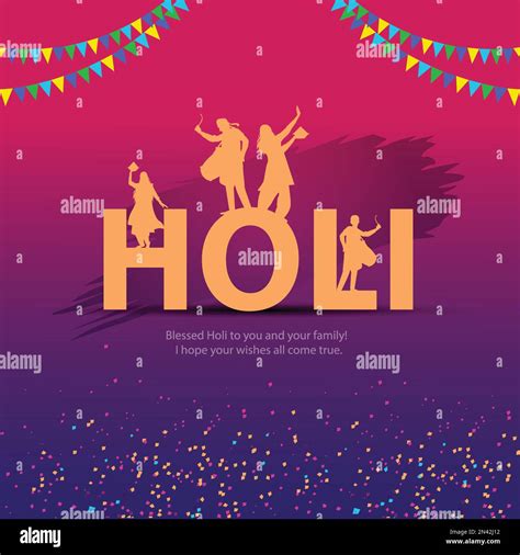 Beautiful poster for Indian festival Happy Holi with dancing people. vector illustration design ...