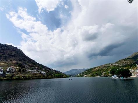 View of nainital lake on a clear cloud, and mountain 22572462 Stock Photo at Vecteezy