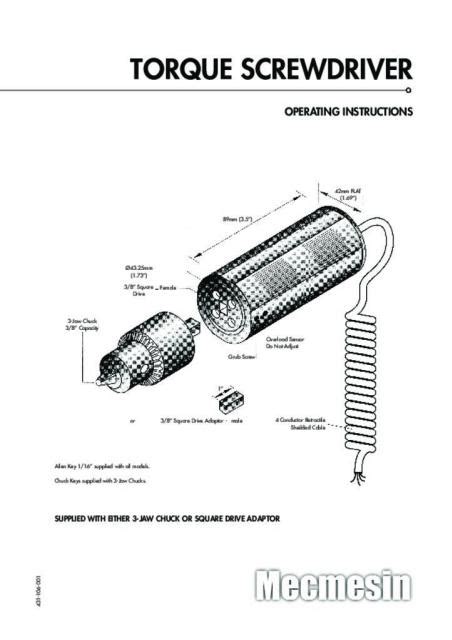 Torque Screwdriver Operating Instructions | Mecmesin Support