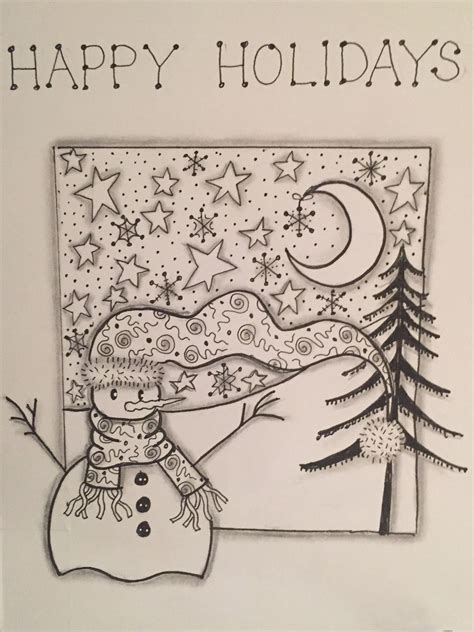 Hand drawn Christmas card | Christmas drawing, Hand drawn christmas ...