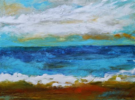 .: Beach Abstract Painting 24 x 18 by Karen Fields