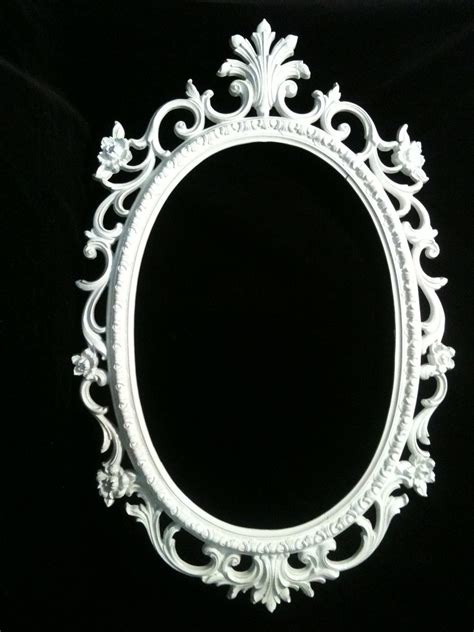 Gloss White Oval Picture Frame Mirror Shabby Chic Baroque