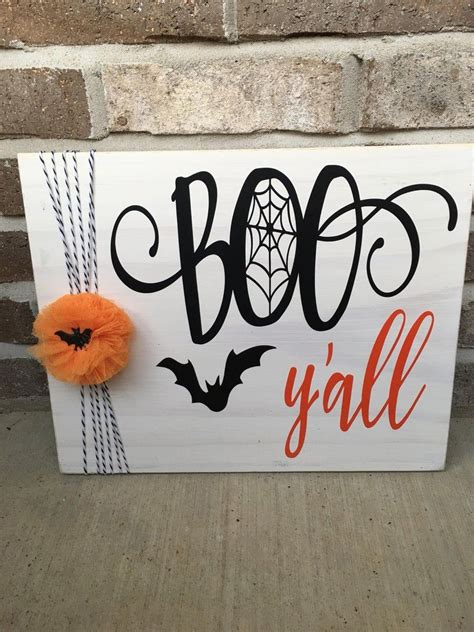 Rustic 11 x 14 Wooden Boo Y'all Halloween Sign | Etsy Halloween Crafts To Sell, Wooden Halloween ...