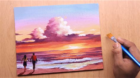 Acrylic Beach Sunset Paintings