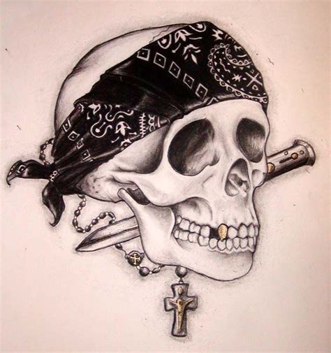 Gangsta Skull by TheBlackRabbit on deviantART | Gangster tattoos, Bull skull tattoos, Gangster ...